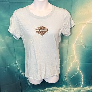 Harley-Davidson Light Blue Short Sleeve Shield Logo Tee
